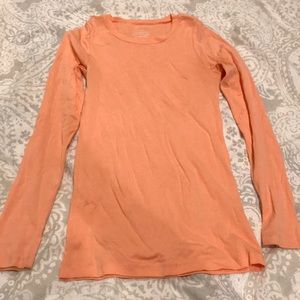 J CREW perfect fit long sleeve tee - coral - S